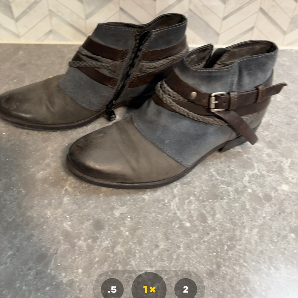 Miz Mooz Charcoal and Black Ankle Boots